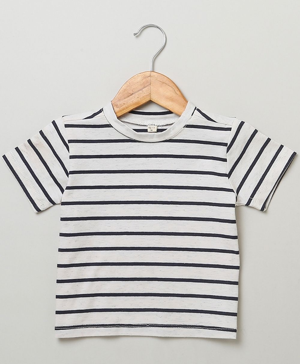 Unisex Cotton Dungaree and Jersey T-Shirt Stripes  Co-ord Sets - White & Yellow