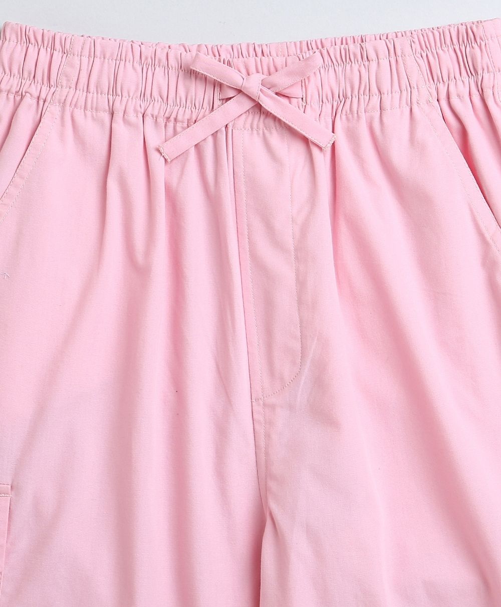 Solid Jacket with Cargo Pant 2 pcs Set - Baby Pink