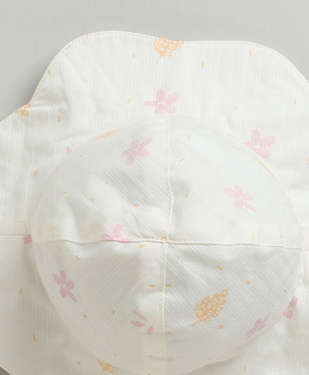 Cloud Petals Sun Hat - White