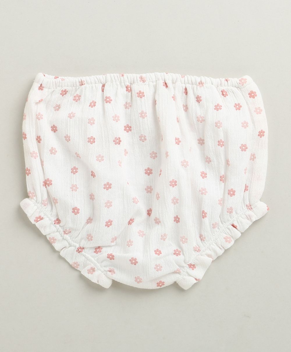Cherry Petal Co-ord Set With A Hat - White