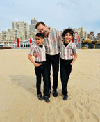 Men's Striped Short Sleeves Shirt - Multicoloured