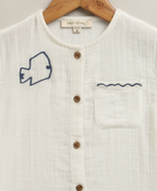 Little Sailor Cotton Co-ord Set- Blue & White