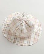 Cotton Candy Check Sun Cap - White