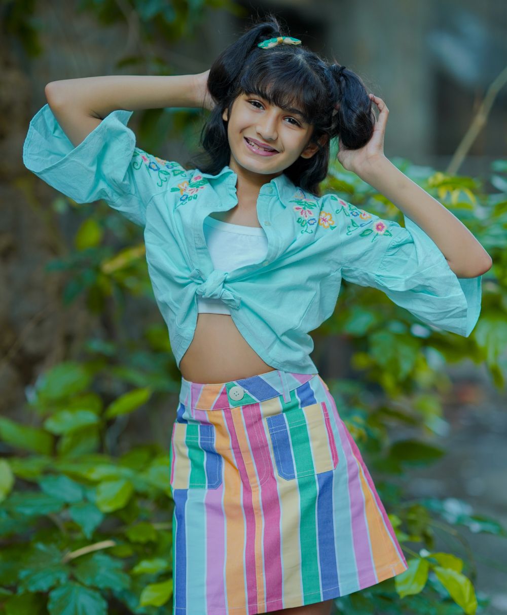 Rainbow Striped Skirt - Multicoloured