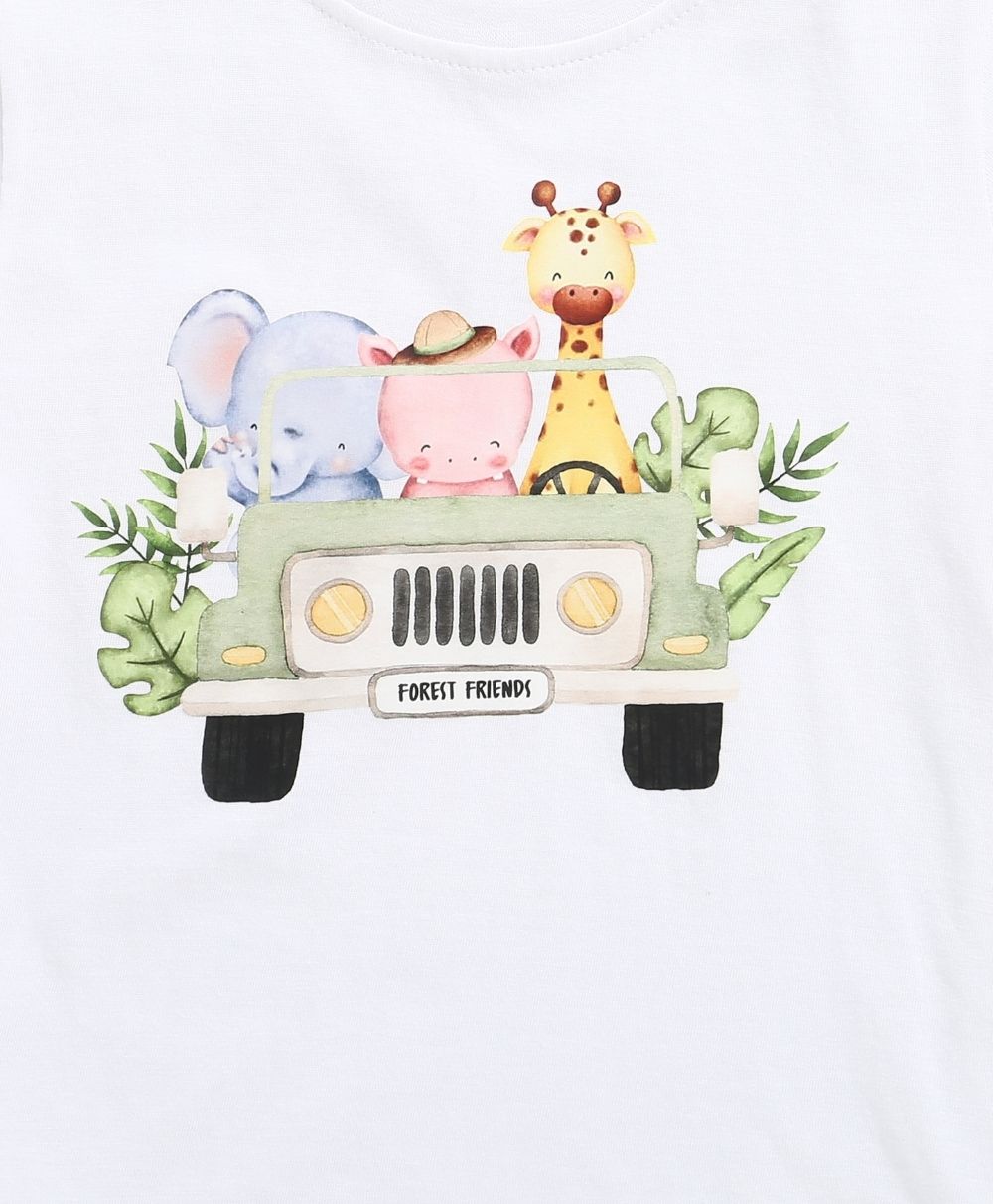 Safari Buddies Cotton T-shirt - White