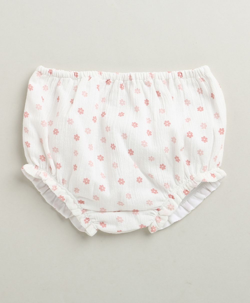 Cherry Petal Co-ord Set With A Hat - White