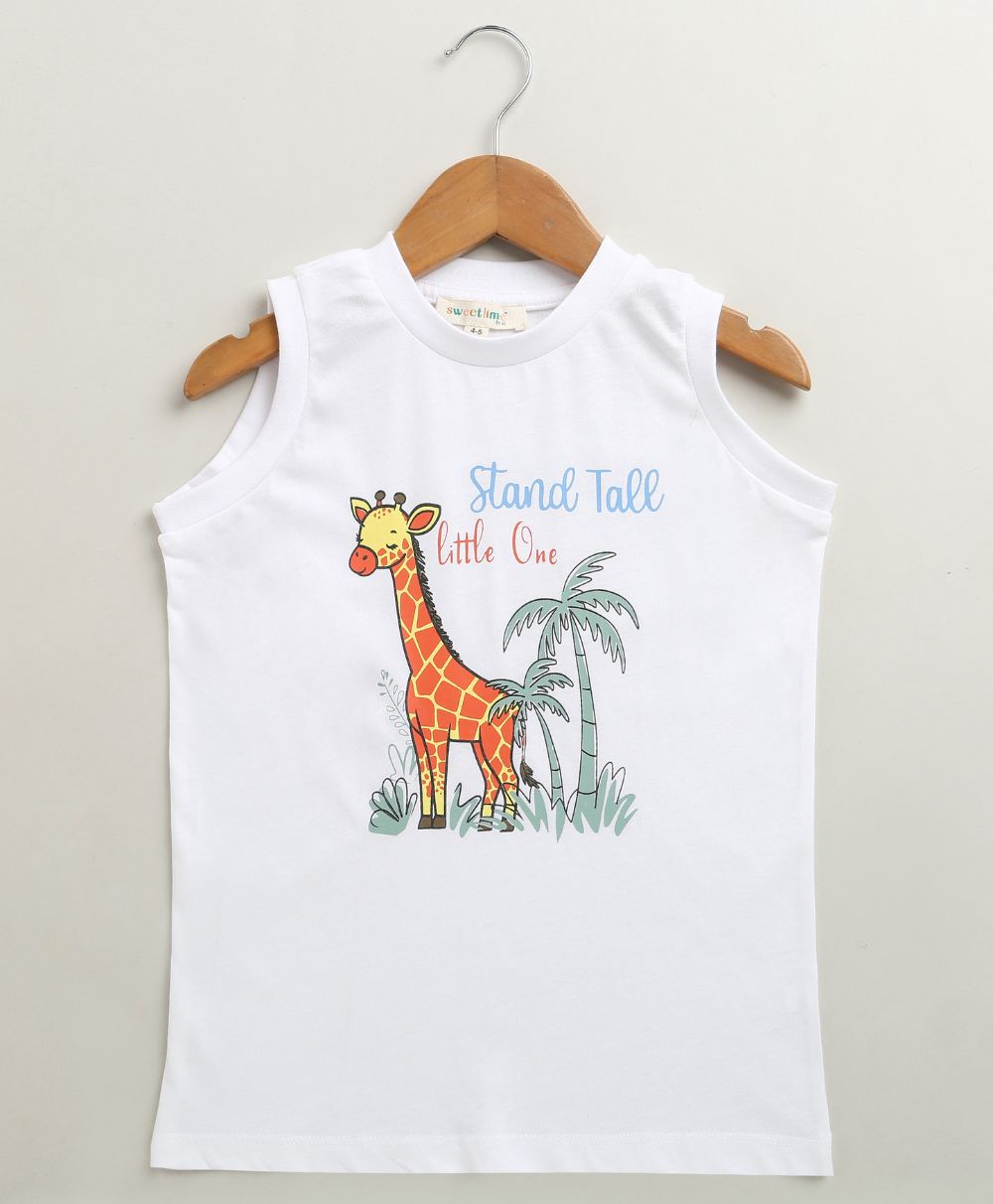 Stand Tall Cotton Jersey Tank Top - White