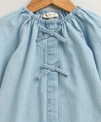 Azure Daydream Denim Blouse - Blue