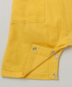 Unisex Cotton Dungaree and Jersey T-Shirt Stripes  Co-ord Sets - White & Yellow