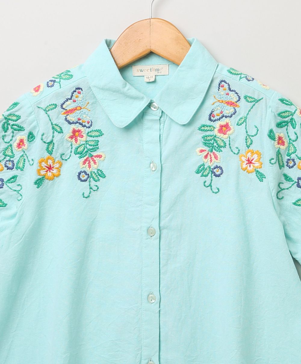 Stylish Cotton Shirt -Mint Green