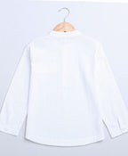 Full Sleeves Striped Cotton Shirt - White