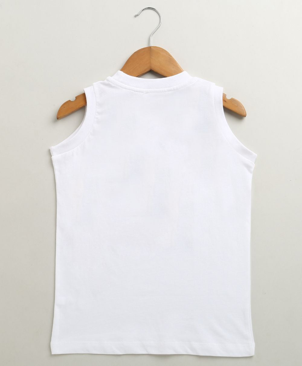 Stand Tall Cotton Jersey Tank Top - White