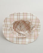 Cotton Candy Check Sun Cap - White