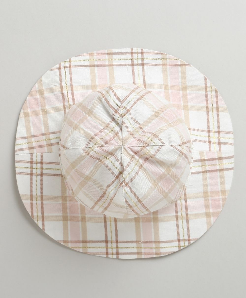 Cotton Candy Check Sun Cap - White