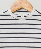 Unisex Cotton Dungaree and Jersey T-Shirt Stripes  Co-ord Sets - White & Yellow