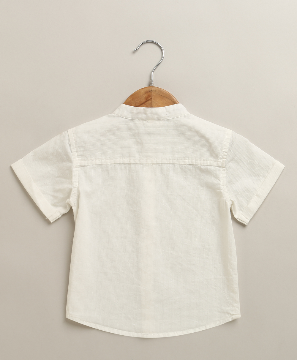 Little Gentleman Suspender Co-ord Set - White & Beige