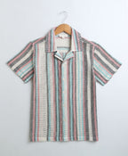 Striped Short Sleeves Shirt - Multicoloured