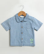 Cotton Denim Shirt - Blue