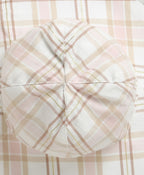 Cotton Candy Check Sun Cap - White
