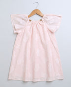 Jacquard A-Line Cotton Dress - Rose Pink