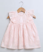 Jacquard Flared Cotton Dress - Rose Pink