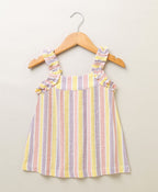 Multicoloured Striped Blouse with a Bloomer - Multicoloured