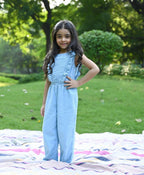 Seersucker Jumpsuit - Light Blue