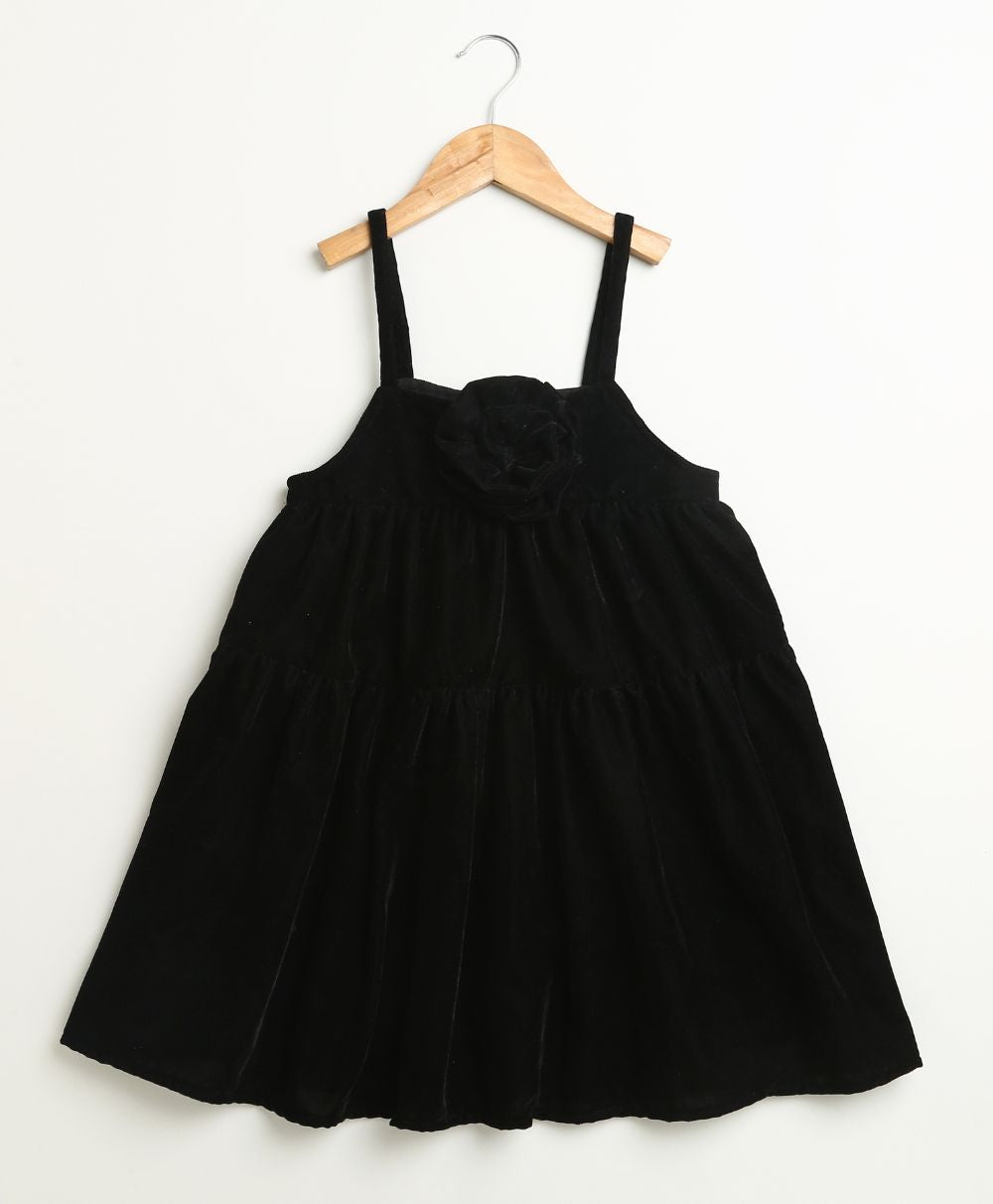 Midnight Velvet Charm Dress - Black