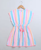 Striped Cotton Kaftan - Multicoloured