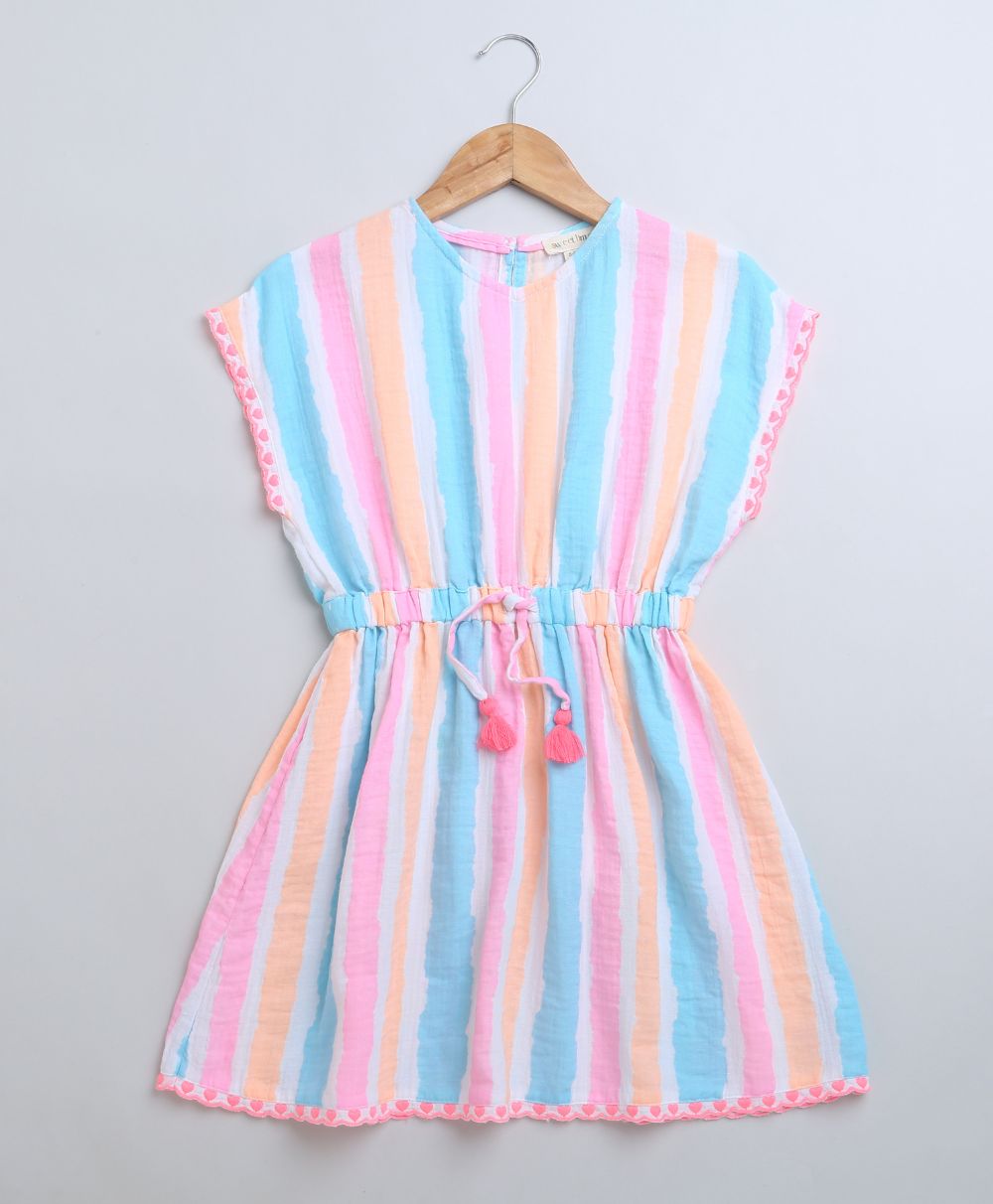 Striped Cotton Kaftan - Multicoloured