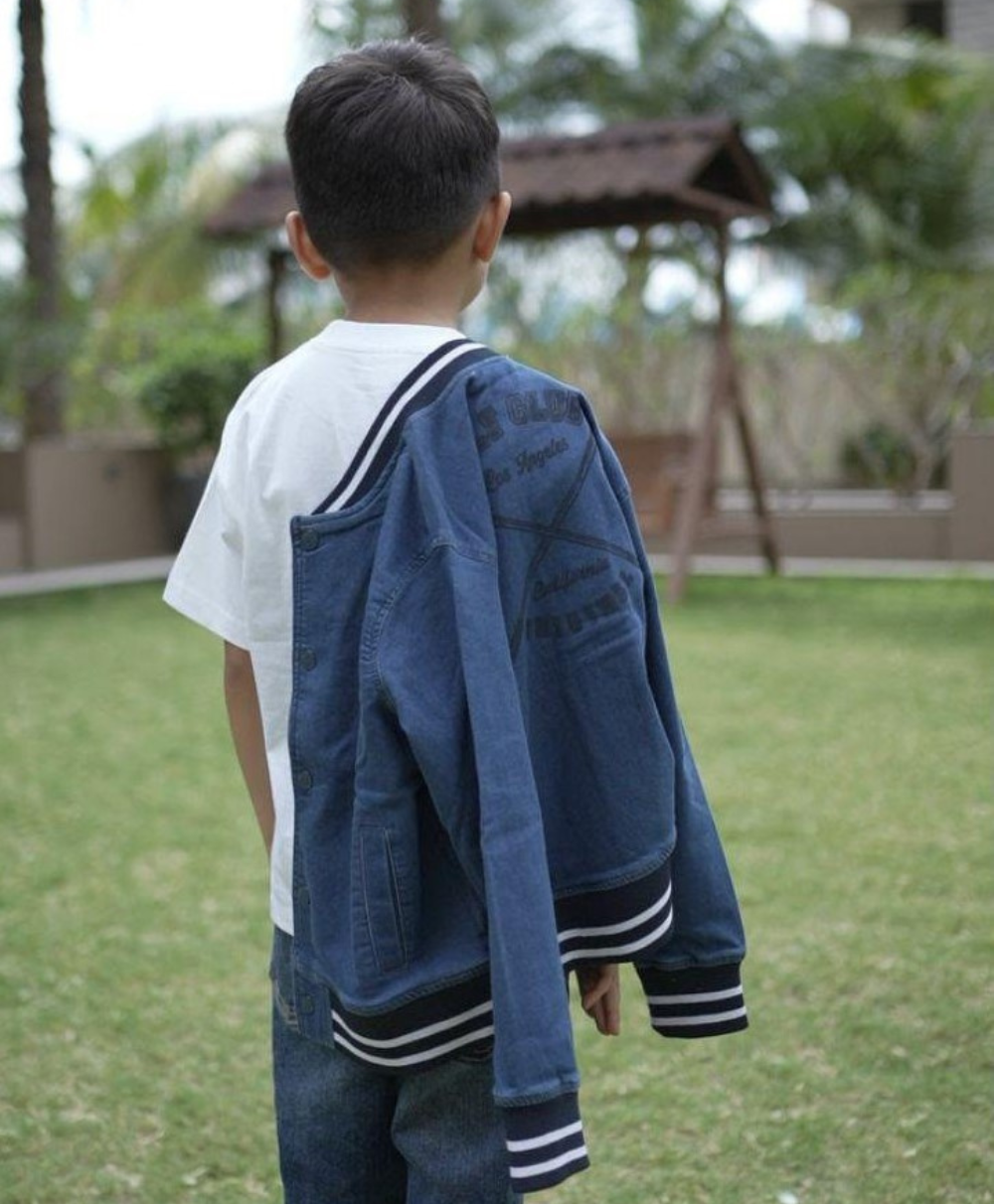 Cotton Denim Jacket - Blue