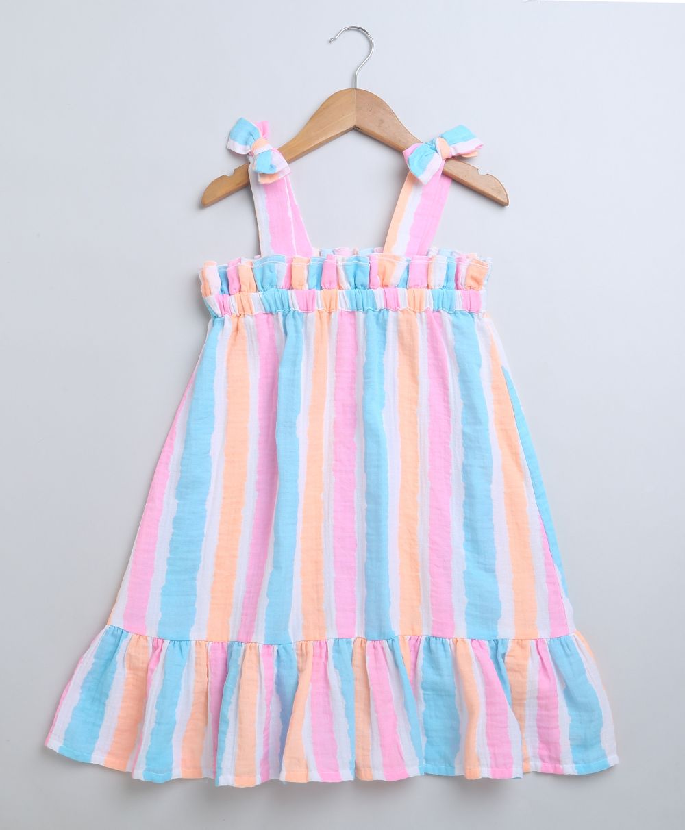 Striped Cotton Dress - Multicoloured