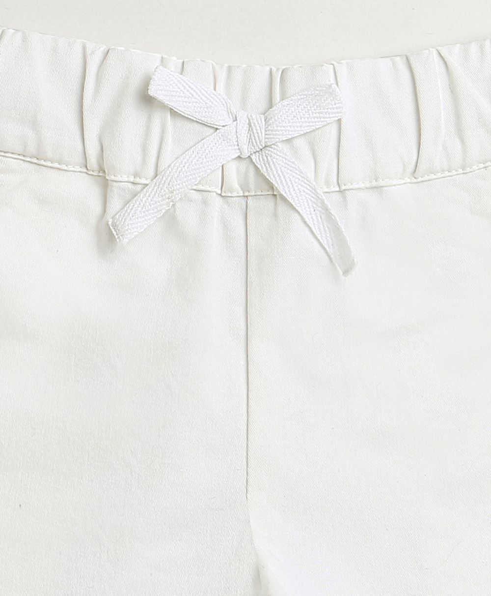 Lucky Heart T-shirt & Bow-Tie Cotton Twill Shorts Co-ord Set - Blue & White