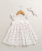 Baby Girl's Organic Cotton Little Meadow Princess Dress & Hairband Set - White