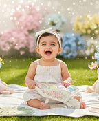 Baby Girls' Cotton Buttercup Breeze Romper & Hairband Set - White