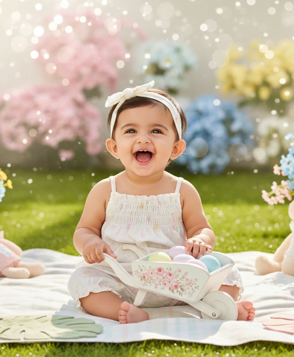 Baby Girls' Cotton Buttercup Breeze Romper & Hairband Set - White