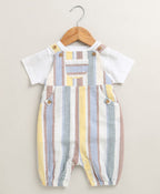 Baby Boys' Sunbeam Stripes Organic Cotton Romper & White T-shirt Set - Multi