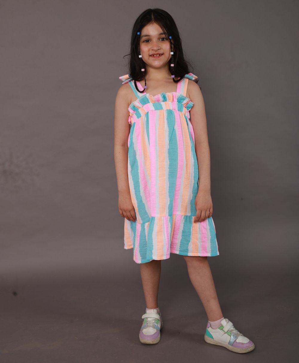 Striped Cotton Dress - Multicoloured