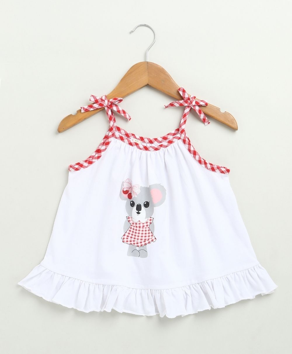 Koala Print Co-ord Set - White & Red
