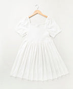 White Jersey A Line Dress - White