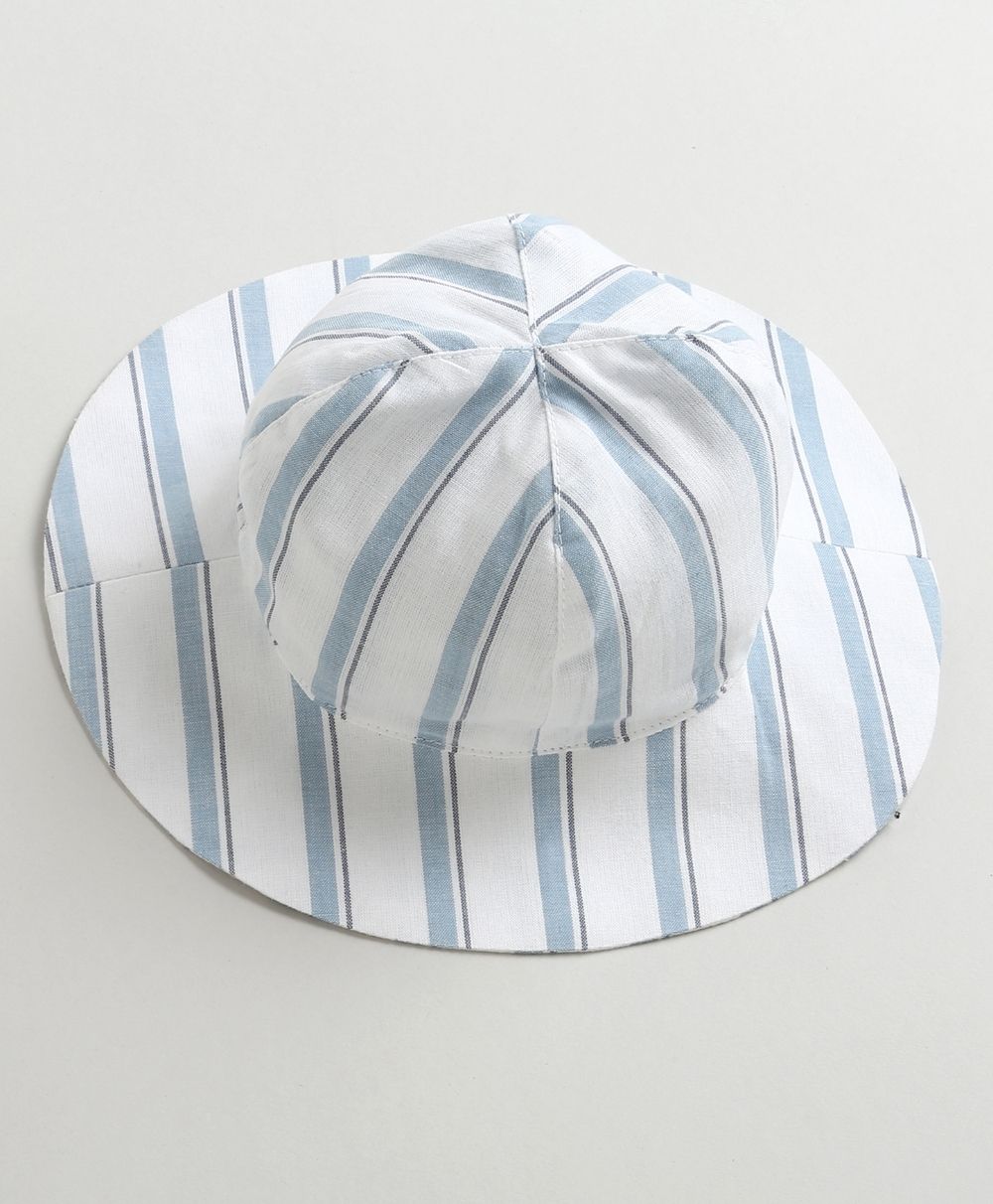 Unisex Skyline Stripe Sun Hat - Blue & White