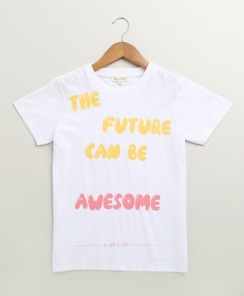 Awesome Future Cotton T-shirt Streetwear - White