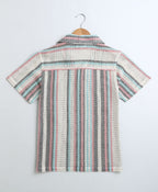 Men's Striped Short Sleeves Shirt - Multicoloured