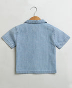 Cotton Denim Shirt - Blue
