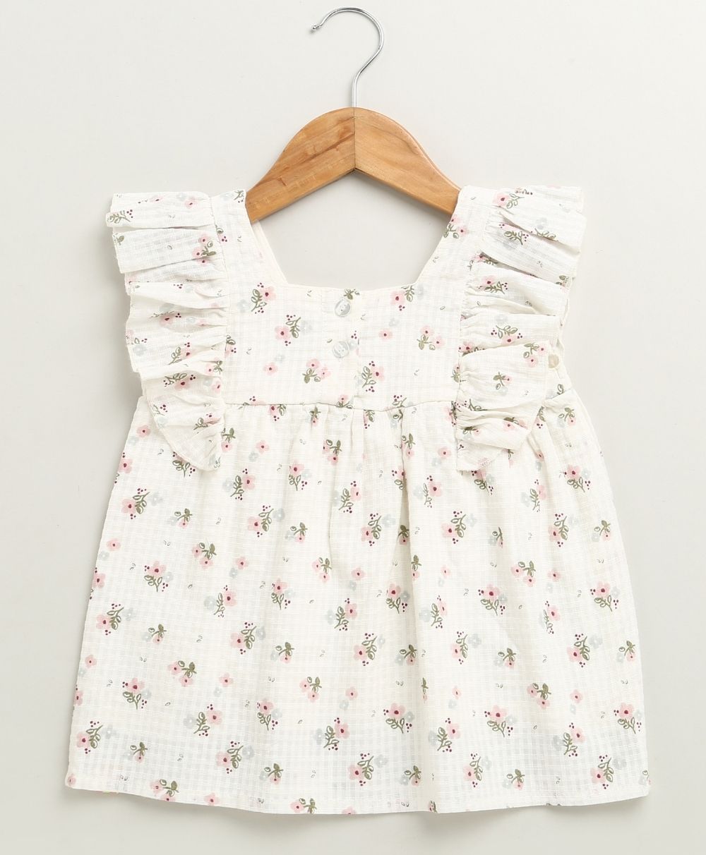 Blossom Whisper Ruffle Co-ord Set - White