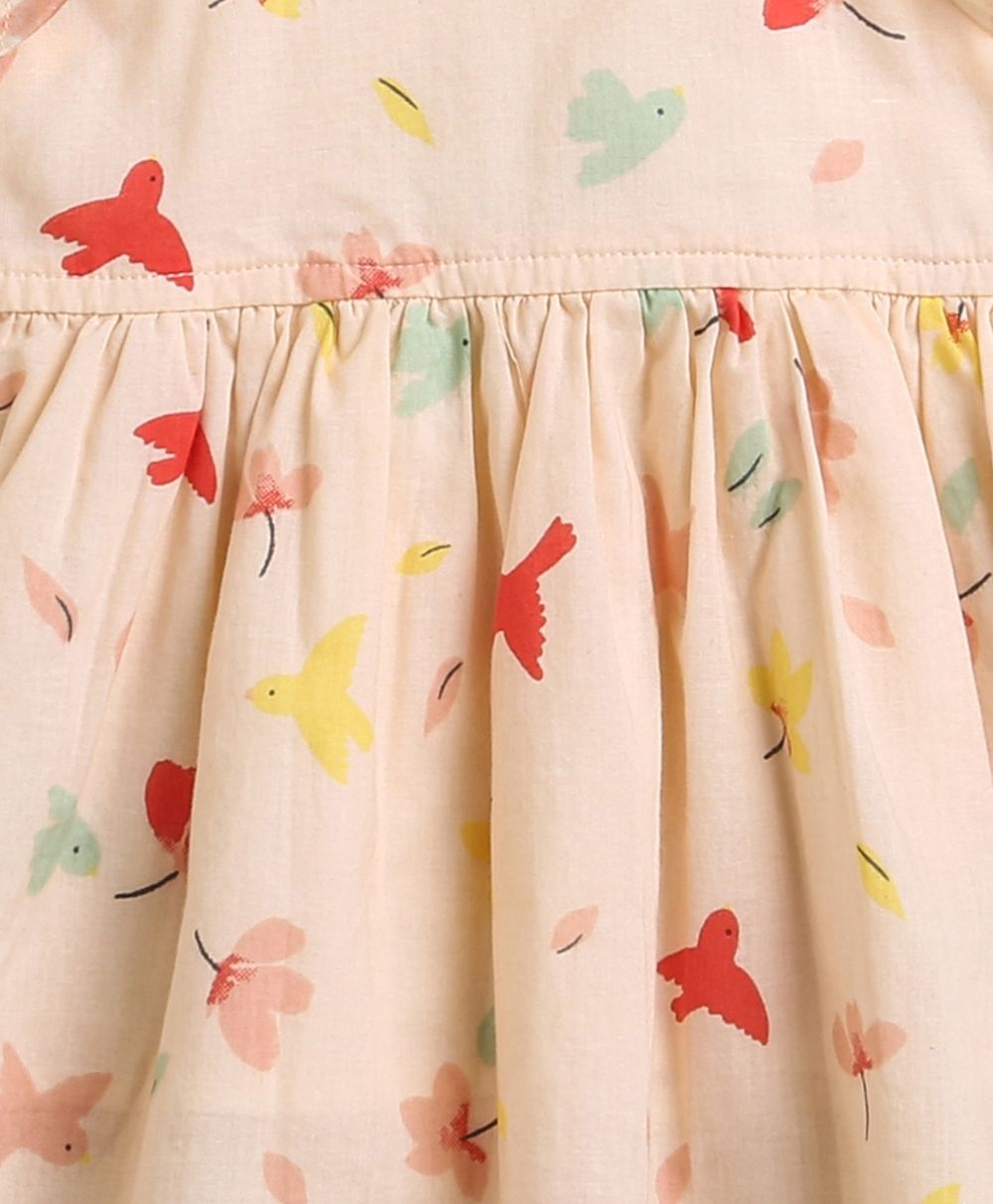 Bird Print Top and Bloomer Co-ord Set - Peach