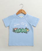 Unisex Jungle Explorer Cotton Jersey T-shirt - Blue