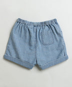 Cotton Denim Shirt & Shorts Co-ord Set - Blue