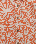 Baby Boys Tropical Bloom Cotton Co-ord Set - Orange & Peach