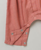 Dungaree with a White Body Suit - Rose Pink